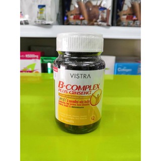 Vistra B-Complex Plus Ginseng วิตามินบีรวมผสมโสม ขนาด 30 เม็ด