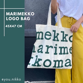  Marimekko totebag logo สีเขียวเข้ม