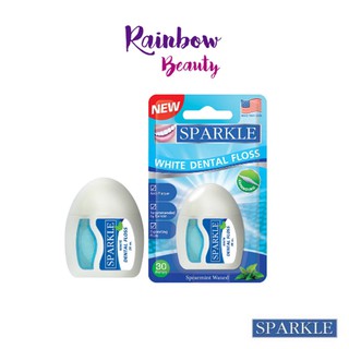 ไหมขัดฟัน Sparkle White Dental Floss กลิ่นสเปียร์มินท์ เพื่อฟันขาวสะอาด 30meters