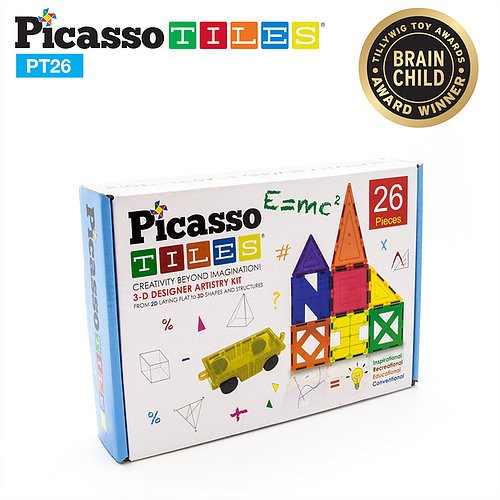 Picasso Tiles แผ่นต่อแม่เหล็ก พิคาสโซ่ไทล์ เซ็ต 26 ชิ้น