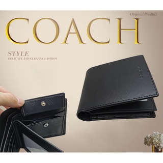 COACH 74771 กระเป๋าสตางค์ผู้ชายรุ่นใหม่ / กระเป๋ากันรอยขีดข่วน / กระเป๋าสตางค์ /กระเป๋าใส่เหรียญ/ ช่องใส่บัตรหลายช่อง