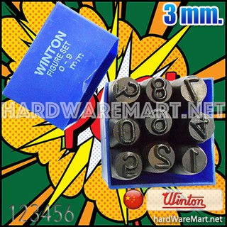 เหล็กตอกตัวเลข 0-9 3mm. WINTON metal stamping numbers ตอกหนัง ตอกโลหะ ตอกสร้อย