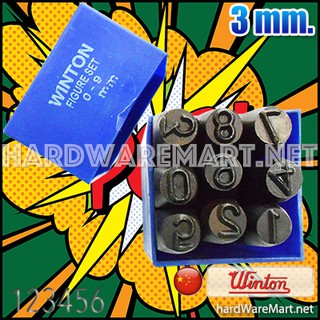 เหล็กตอกตัวเลข 0-9 3mm. WINTON metal stamping numbers ตอกหนัง ตอกโลหะ ตอกสร้อย