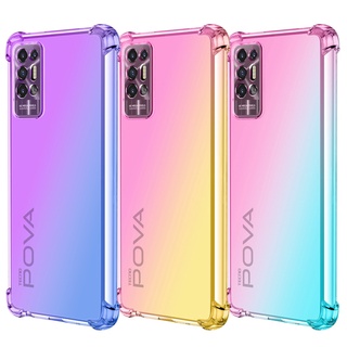 Tecno Pova Neo spark 8p infinix hot 12 hot 12 play เคส TPU นิ่ม แบบใส ไล่ระดับสีรุ้ง 2 สี กันกระแทก