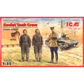 โมเดลประกอบ ICM Model ขนาด 1/35 ICM35181 Soviet Tank Crew (1939-1942) (3 figures - 1 officer, 2 tankmen)