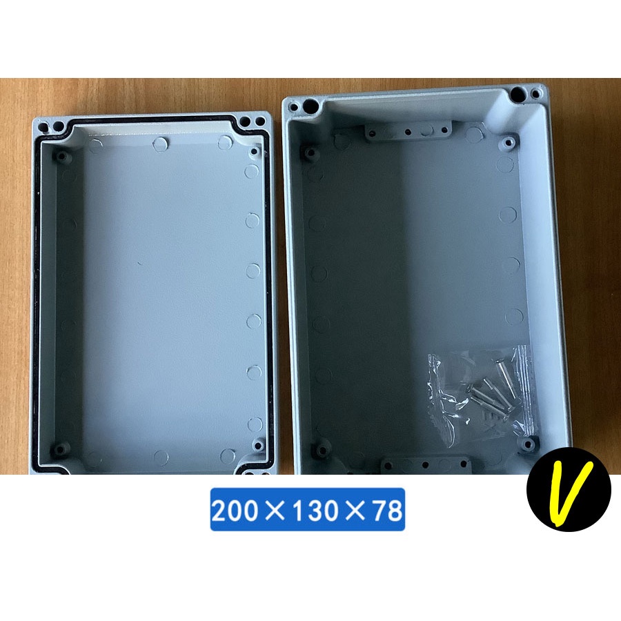 กล่องอลูมิเนียมกันน้ำ IP66 สีเทา ขนาด 200 X 130 X 78 มม.
