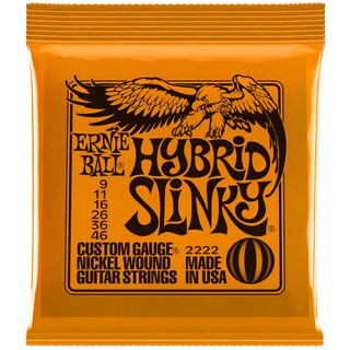 ERNIE BALL® สายกีตาร์ไฟฟ้า เบอร์ 9 (P02222) แบบผสม ของแท้ 100% รุ่น Hybrid Slinky (.009 - .046) ** Made in USA **