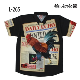 ⚡ ส่งฟรี⚡เสื้อเชิ้ต งานต่อลาย Mr-Junko ผ้าซาติน นิ่มใส่สบายไม่ร้อน L-265