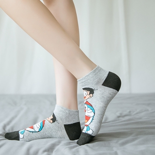 5 Pairs Japanese Cartoon Doraemon Ankle Socks Female Short Socks ...