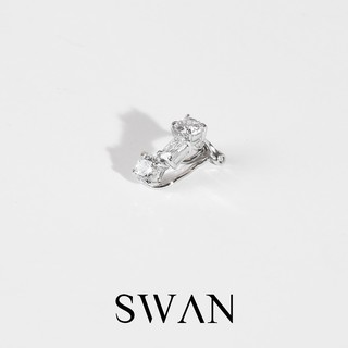 SWAN - Ava Cuff ต่างหูหนีบเงินแท้ ไม่ต้องเจาะ ear cuff ฝังเพชรคิวบิกเซอร์โคเนีย cubic zirconia