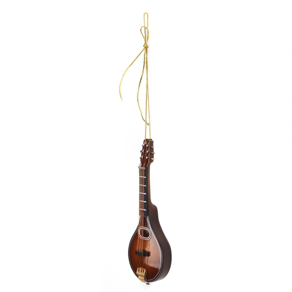 Miniature Mandolin Model Wooden Musical Instrument Gift Decoration