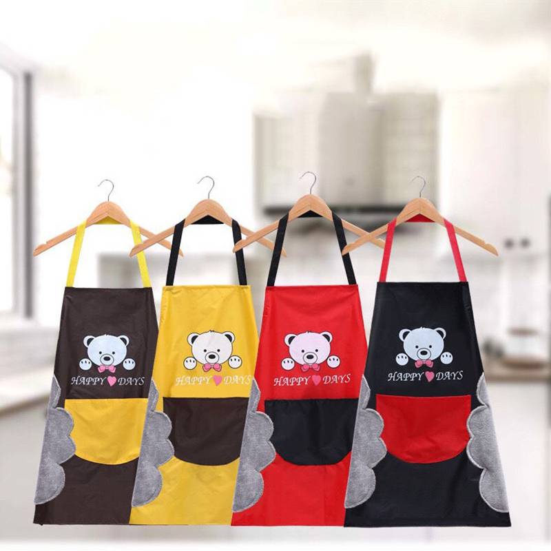 พร้อมส่ง ผ้ากันเปื้อนลายการ์ตู งานดีน่ารักผ้ากันเปื้อน กันน้ำ มีที่เช็ดมือในตัว ผ้ากันเปื้อนทำอาหาร ใช้งานทนทาน