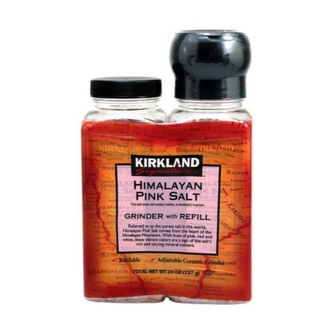 (พร้อมส่ง)*New*Kirkland Signature เกลือหิมาลายันสีชมพูชนิดเม็ด พร้อมที่บดและขวดเติม 737 G