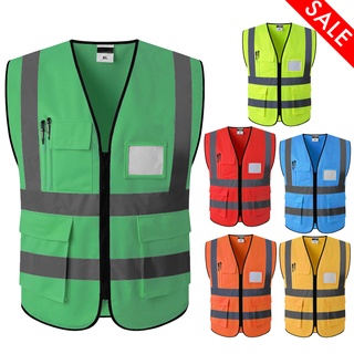 Hi Vis เสื้อกั๊กสะท้อนแสง เพื่อความปลอดภัย สําหรับผู้ชาย และผู้หญิง