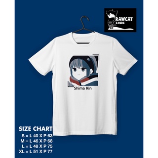 ผ้าฝ้ายแท้Yuru Camp เสื้อยืด ลาย Shima RinS-4XL