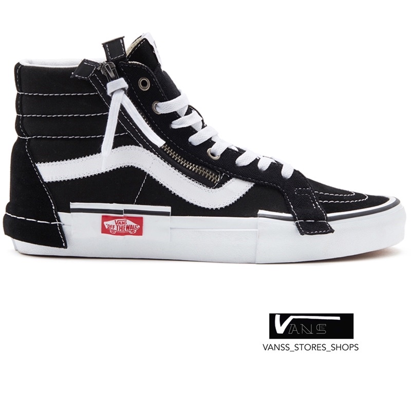 VANS SK8 HI CAP BLACK TRUE WHITE SNEAKERS สินค้ามีประกันแท้