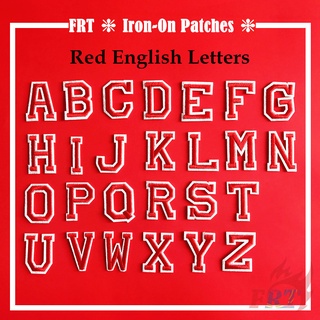 ✿ Colorful English Letters：Red Letter Iron-on Patch ✿ 1Pc Diy Embroidery Patch Iron on Sew on Badges Patches