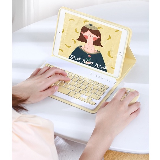 คีย์บอร์ดภาษาไทย สีลูกกวาด iPad 10.2 Gen7 Gen6 พร้อมเคสคีย์บอร์ดไร้สาย 9.7 Air1 2 Air3 ซองหนัง 2018