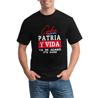 ผ้าฝ้ายแท้เสื้อยืดลําลอง พิมพ์ลาย Cuba Patria Y Vida Ya Se Acabo Its Over สําหรับผู้ชายS-5XL