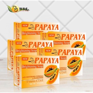 ส่งฟรี!!RDL Papaya Whitening Soap สบู่มะละกอผสมสารกันแดดและวิตามิน A, C &amp; E