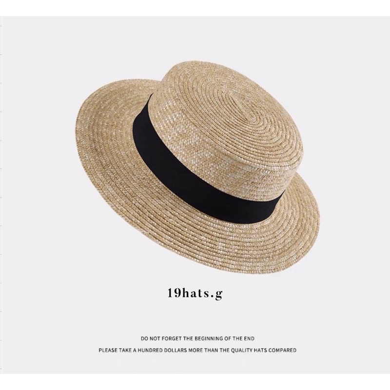 ขายดี2022‼️ Straw Boater Hat หมวกสานทรงเค้ก แมทง่าย