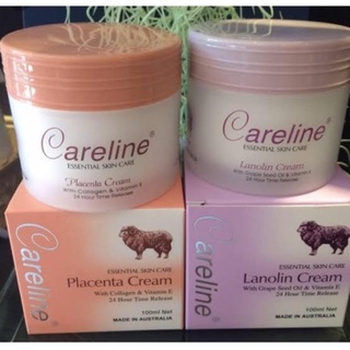 (สีม่วง) Careline Lanolin Cream &amp; (สีส้ม) Careline Placenta CreamWith Collagen &amp; Vitamin E ขนาด 100 ml