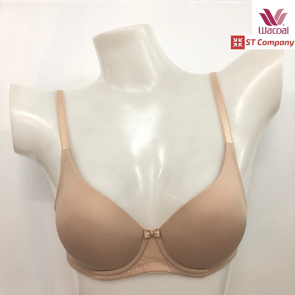 Wacoal Seamless Bra สีเนื้อ (NN) รุ่น WB5A87 มีโครง บราไร้ตะเข็บ 3/4 คัพ เสริมฟองน้ำ เสริมเต้าอวบอึ๋