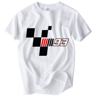 ผู้ชายเสื้อยืด T Shirt สเปนแฟชั่น Marc Marquez เสื้อผู้ชาย Cool Breathable Soft White Men Tshirts