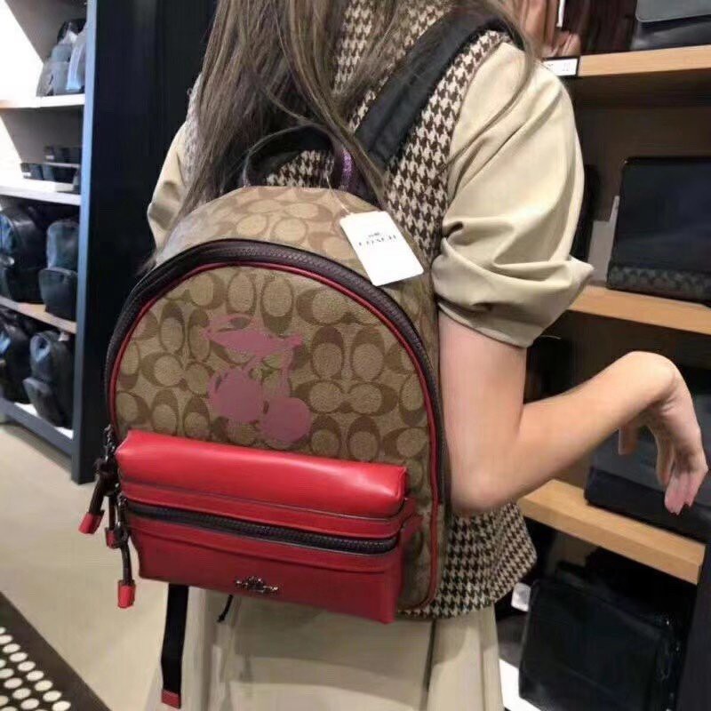 New COACH F78254 Cherry Print Backpack | Shopee Thailand