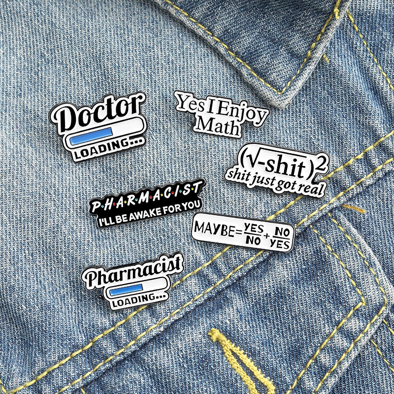 Enjoy Math Enamel Pins Funny Formula Brooches Lapel Badges Fashion Jewelry Gifts for Students Friend Brooch Pin