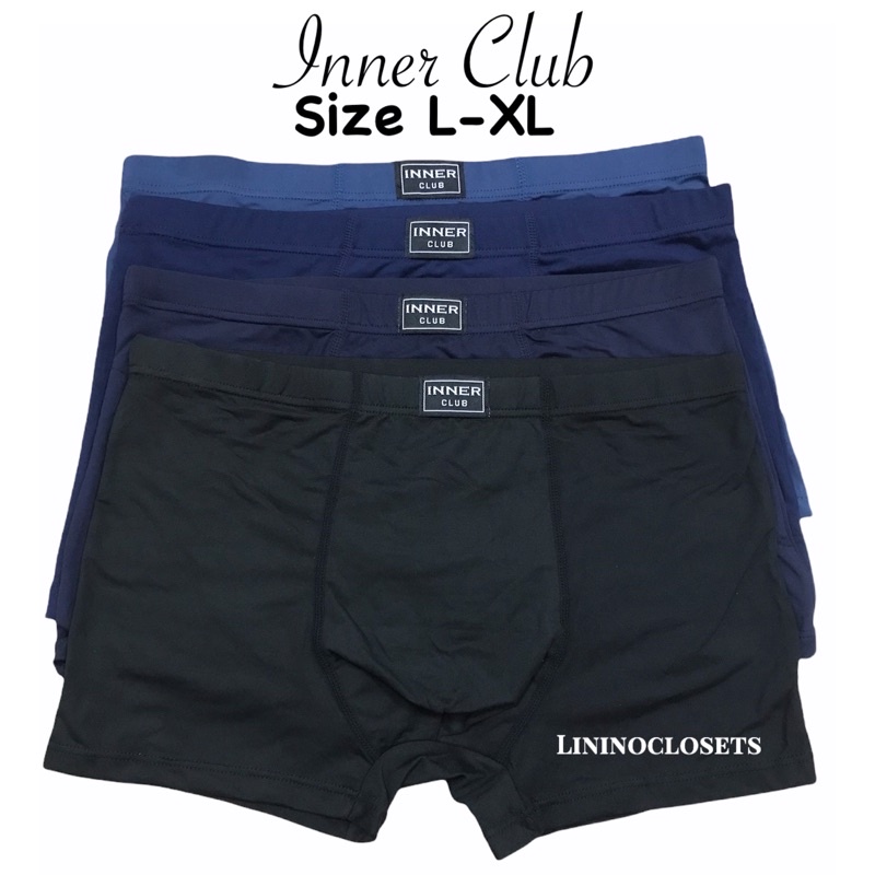 กางเกงในบ๊อกเซอร์(BOXER) Inner club แพ็คนี้คุ้มมาก (แพ็ค3ชิ้น) แถมใส่สบายลืมกางเกงบ๊อกเซอร์ธรรมดาไปเ