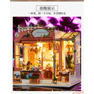 (มีไฟ+ที่ครอบ+เพลง) บ้าน DIY บ้านตุ๊กตา โมเดลบ้าน Mini Doll House บ้านโมเดล