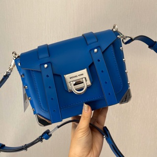 MICHAEL MICHAEL KORS Manhattan Small Leather Crossbody Bag สีน้ำเงิน สวยเท่ห์มากก งานชอปมีถุงผ้าค่ะ