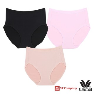 Wacoal Panty กางเกงใน ทรงเต็มตัว ขอบเรียบ สีดำ-เบจ-ชมพู (3 ตัว) กางเกงในผู้หญิง ผู้หญิง วาโก้ เต็มตัว รุ่น WU4M01 WU4C34