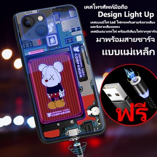 เคสโทรศัพท์มือถือแบบมีไฟ Led รุ่นอัพเกรดพร้อมสายชาร์จ USB สำหรับไอโฟนทุกรุ่น