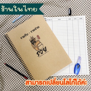 สมุดบัญชี สมุดรายรับรายจ่าย จำนวน 50 แผ่น สันขดลวด