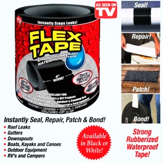 (ส่วนลด 80 บาท สินค้าใหม่) FLEX TAPE เทปกาวเอนกประสงค์ แรงยึดสูงพิเศษ หน้ากว้าง 4 นิ้ว ยาว 60 นิ้ว