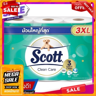 สก๊อตต์คลีนแคร์กระดาษชำระม้วนใหญ่ที่สุด 3XL แพค 6ม้วน Scott Clean Care Biggest Toilet Paper Roll 3XL Pack 6 Rolls