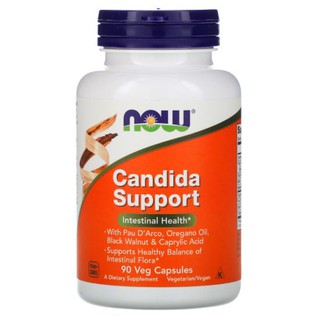 Now Foods, Candida Support [ 90 Veg Capsules ] with Pau D Arco, Black Walnut, Oregano Oil Powder, Caprylic Acid, Biotin