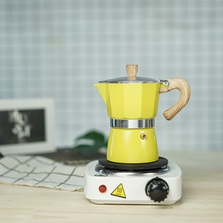 (ชุดต้มกาแฟสด) เตามินิไฟฟ้า 1 หัวต้ม 500W.- หม้อมอคค่าพอท (MOKA POT) อลูมิเนียม 3 ถ้วย