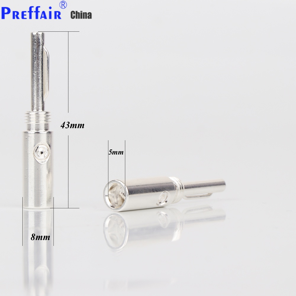 4 ชิ้น/ล็อต BA1415 Nakamichi Silver plated ปลั๊กกล้วยอะแดปเตอร์กล้วย Silver Banana Connectors