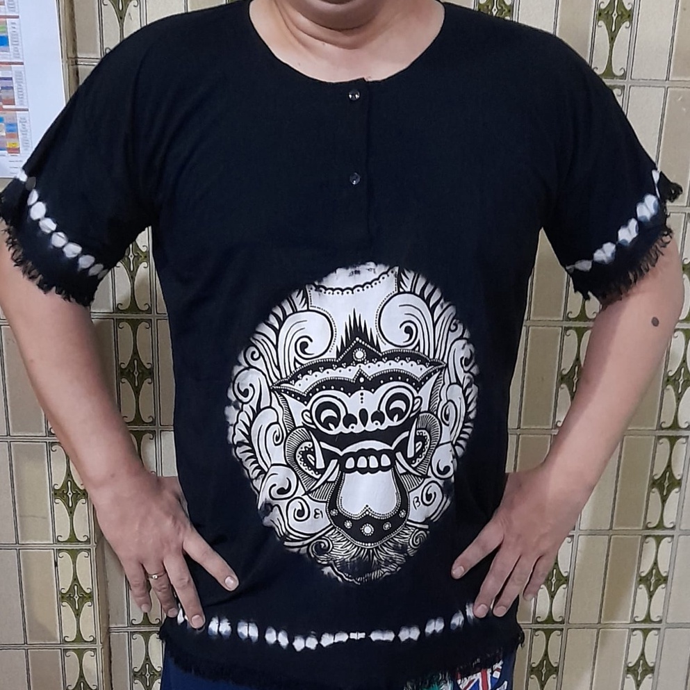 Hitam Black Special Barong Motif Mens Top - SFShop