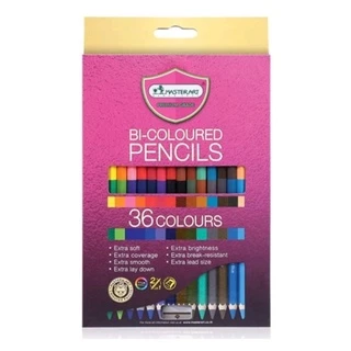 [รุ่นใหม่ สีสด ถูกสุด] MASTER ART ดินสอสี สีไม้ มาสเตอร์อาร์ต แบบ 1 หัว และ 2 หัว ฟรี! กบเหลาดินสอ (12,24,36สี