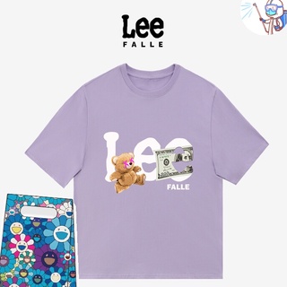 Leefalle เสื้อคอกลม แขนสั้น ผ้าฝ้าย พิมพ์ลาย ทรงหลวม เข้ากับทุกการแต่งกาย แฟชั่นฤดูร้อน