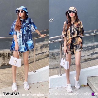 เชต3ชิ้น เสื้อเชิ้ตแขนสั้น กระดุมหน้า WS14747