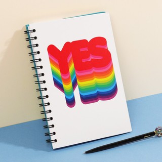 PAPERCHASE สมุดโน๊ตลาย Rainbow Yes ขนาด A5 PAPERCHASE Notebook Rainbow Pattern A5