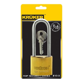 ถูกที่สุด✅  กุญแจสปริงทอง คอยาว คลูเกอร์ ขนาด 38 มม. Padlock Gold Spring Long Loop Kruker Size 38 mm.