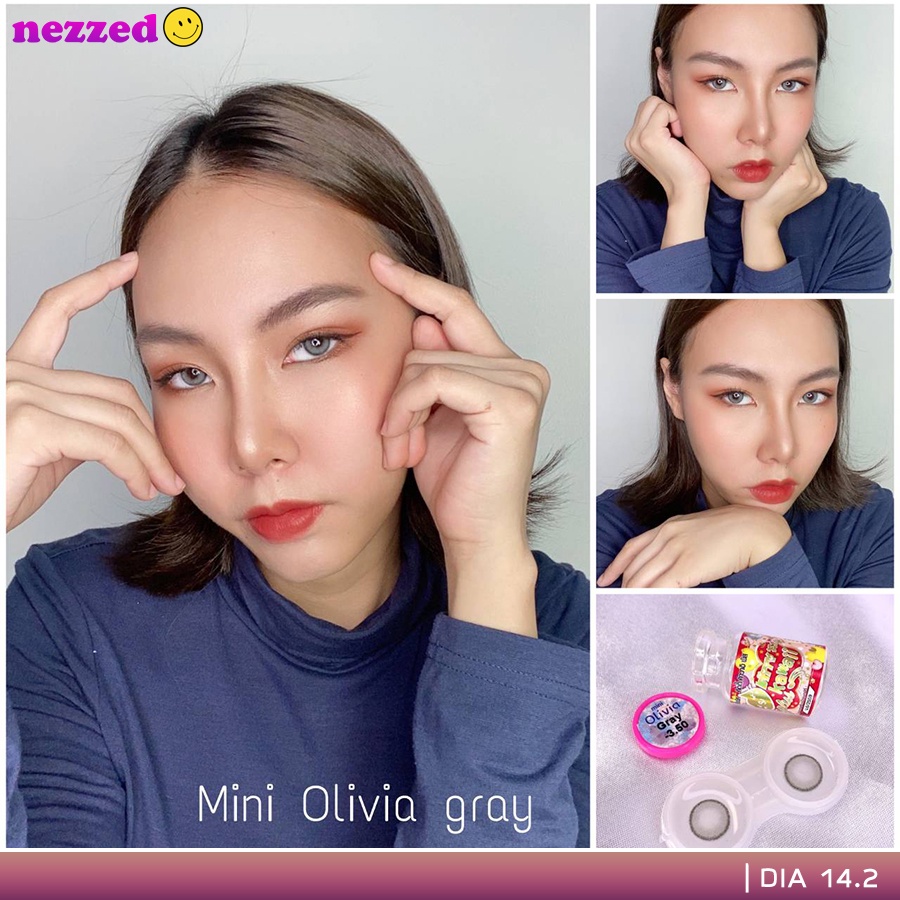 คอนแทคเลนส์ KITTY KAWAII - Mini Olivia (Green / Grey / Light Brown) มีค่าสายตาครบ !!