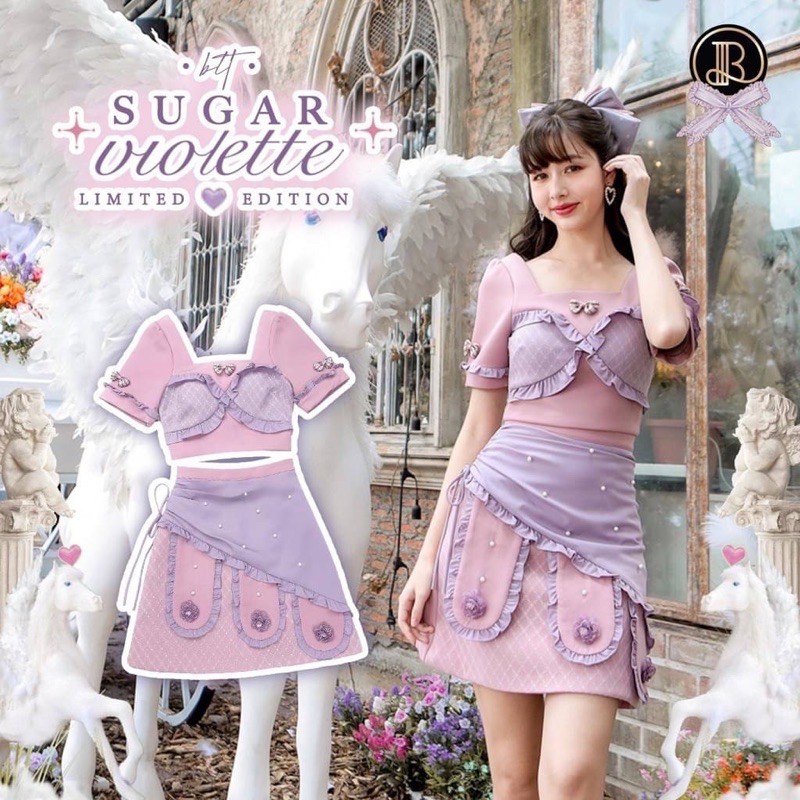 Limited! Sugar Violette Dress : BLT BRAND NEW❣️Sz.M ❣️พร้อมโบว์