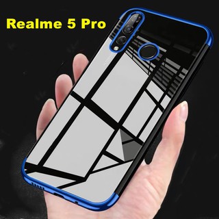 Case Realme 5Pro เคสเรียวมี เคสนิ่ม ขอบสีหลังใส เคสกันกระแทก สวยและบาง TPU CASE เคสซีลีโคน Realme5pro